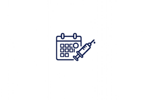 Long-acting subcutaneous administration icon representing extended dosing intervals.